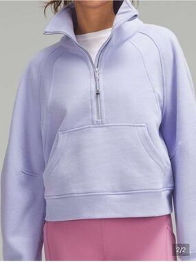 lululemon athletica Lavender Cropped scuba hoodie Half-Zip Pullover